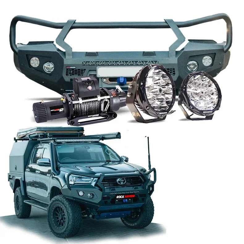 Rockarmor Gt Steel Hoop Bullbar Combo Pack - Toyota Hilux 2020+