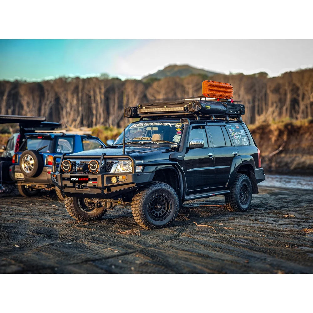Rockarmor Premium Steel Bullbar To Suit Nissan Patrol Gu4 2005 To Current (Full Bar Replacement)