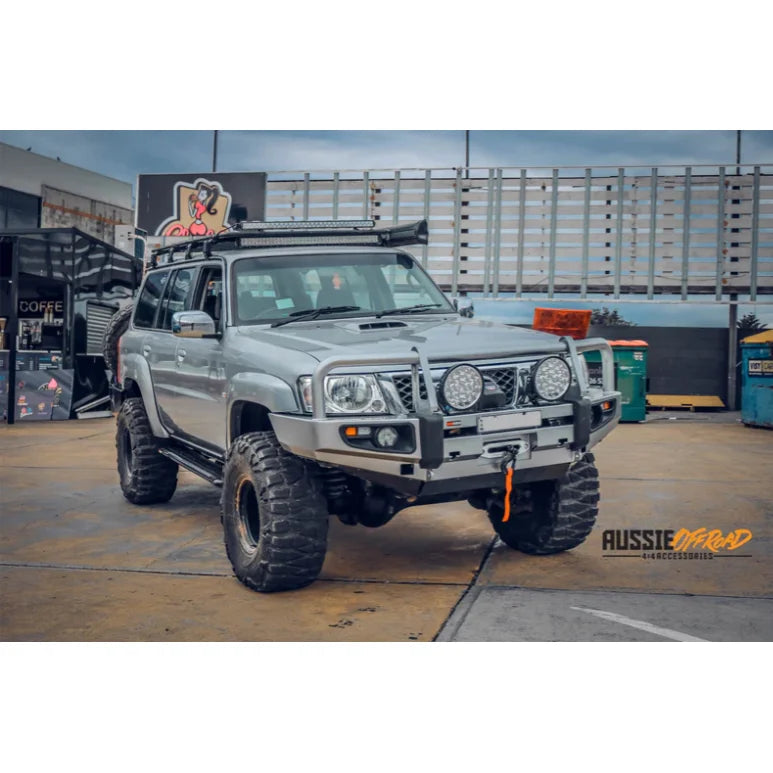 Rockarmor Premium Steel Bullbar To Suit Nissan Patrol Gu4 2005 To Current (Full Bar Replacement)
