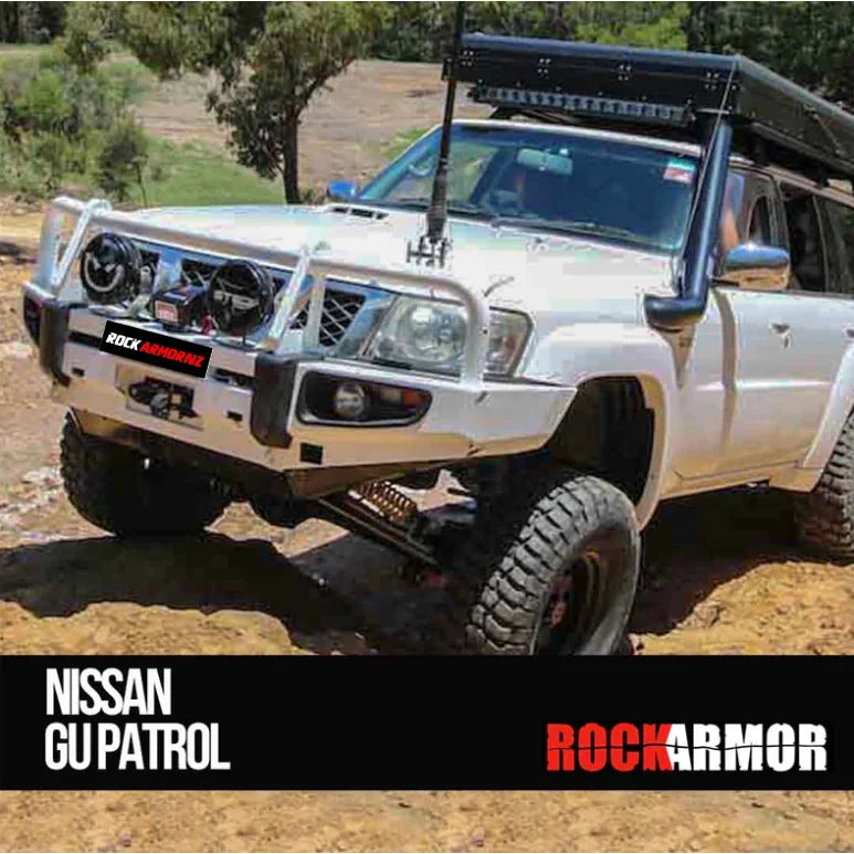 Rockarmor Premium Steel Bullbar To Suit Nissan Patrol Gu4 2005 To Current (Full Bar Replacement)