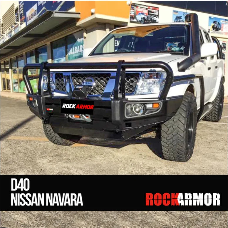 Rockarmor Premium Steel Bullbar To Suit Nissan Navara D40 2005-2015 Spanish/Thai & Pathfinder R51 (Will Not Fit Stx550)(Bar Cut)