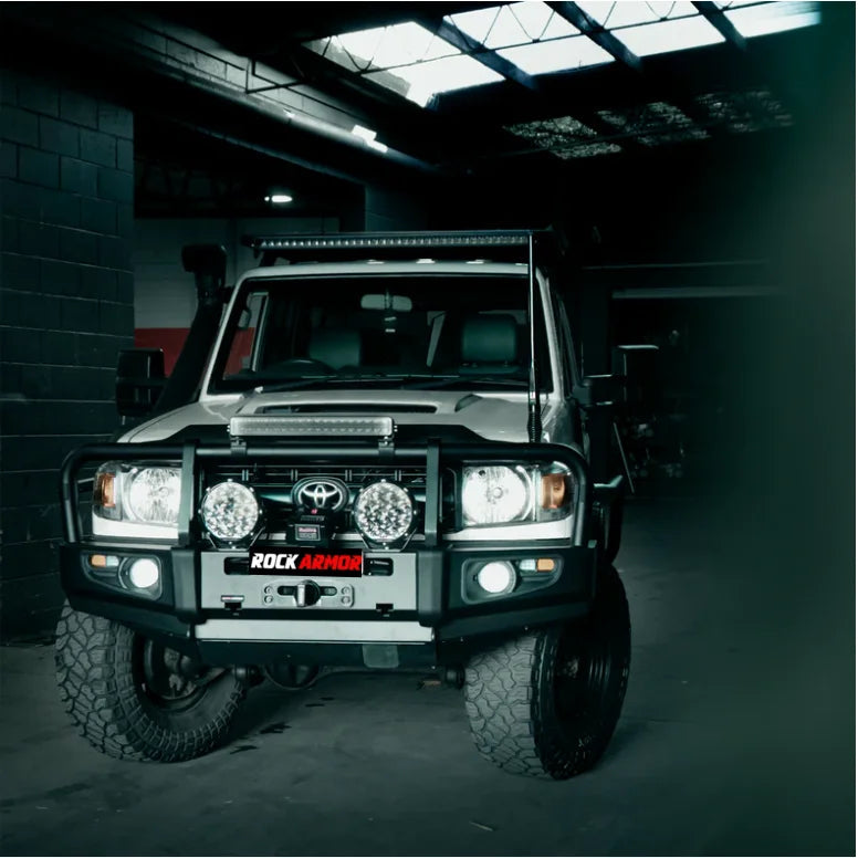 Rockarmor Premium Steel Bullbar To Suit Toyota Landcruiser 76/78/79 2005+ (Full Bar Replacement)