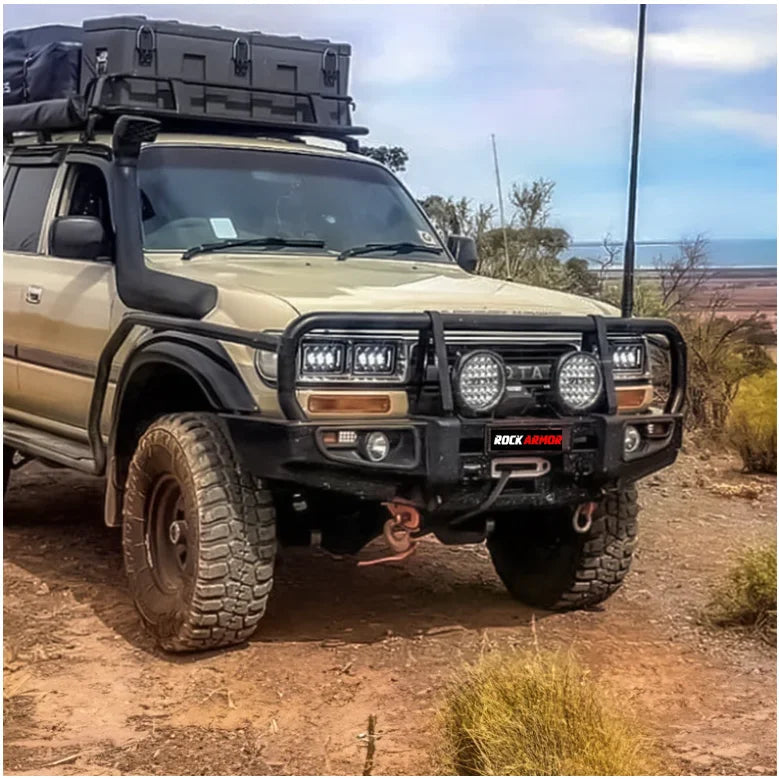 Rockarmor Premium Steel Bullbar To Suit Toyota Landcruiser FJ80 HJ80 HDJ80 1992-1997 (Full Bar Replacement)