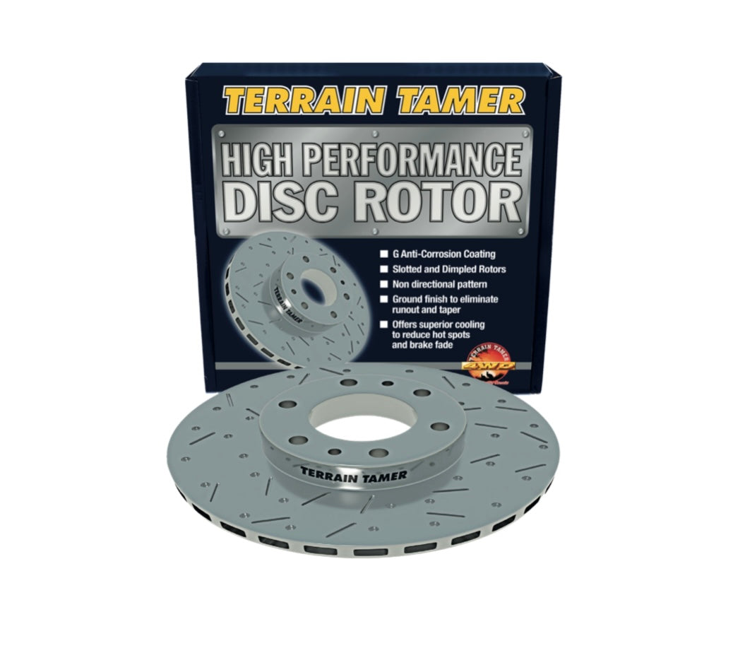 High Performance Dimpled And Slotted Front Disc Rotor - Terrain Tamer - Toyota Prado 90 Series/Toyota Surf 185 Series