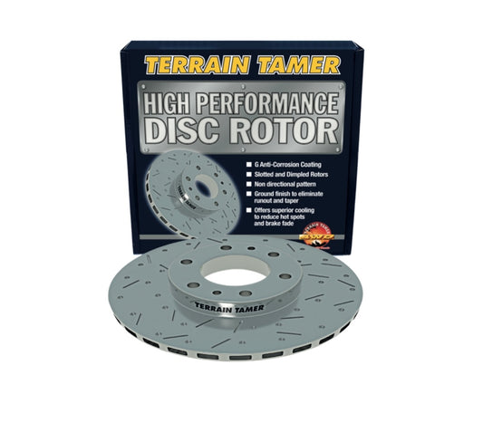 High Performance Dimpled And Slotted Rear Disc Rotor - Terrain Tamer - Toyota Prado 90 Series