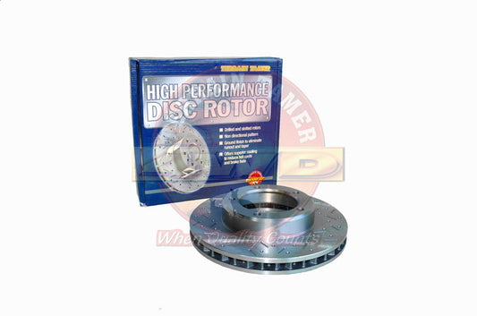 Heavy Duty Dimpled And Slotted Front Brake Rotor - Toyota Landcruiser 100 Series 98+ - Terrain Tamer