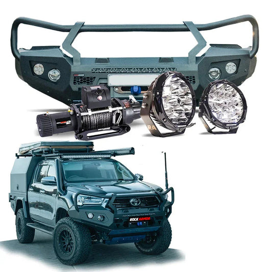 Rockarmor Gt Steel Hoop Bullbar Combo Pack - Toyota Hilux 2020+