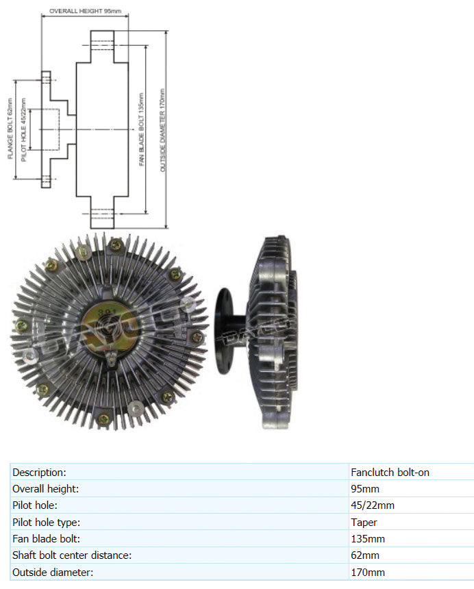 1KZ-TE Viscous Fan Clutch/Hub