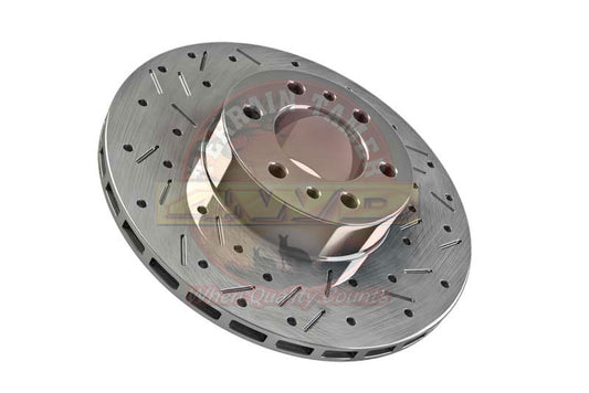 Heavy Duty Dimpled And Slotted Front Brake Rotor - Toyota Hilux KUN26 2010+, GUN126, Toyota FJ Cruiser GSJ15 With VSC, 318mm - Terrain Tamer