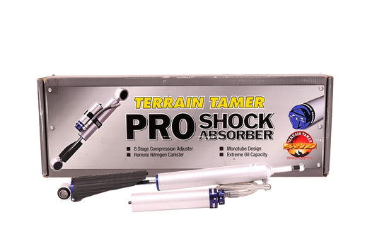 Pro Shock Absorber Rear Pair Remote Res 8 Stage Adjust 50mm Lift - Toyota Landcruiser 100 Series - Terrain Tamer