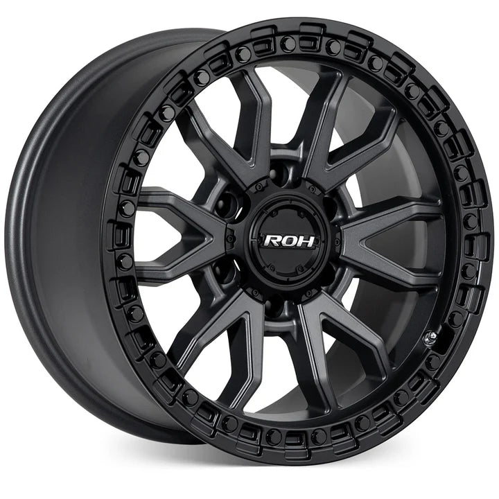 ROH Alloy Raid - Matt Gunmetal With Matt Black Rim Edge