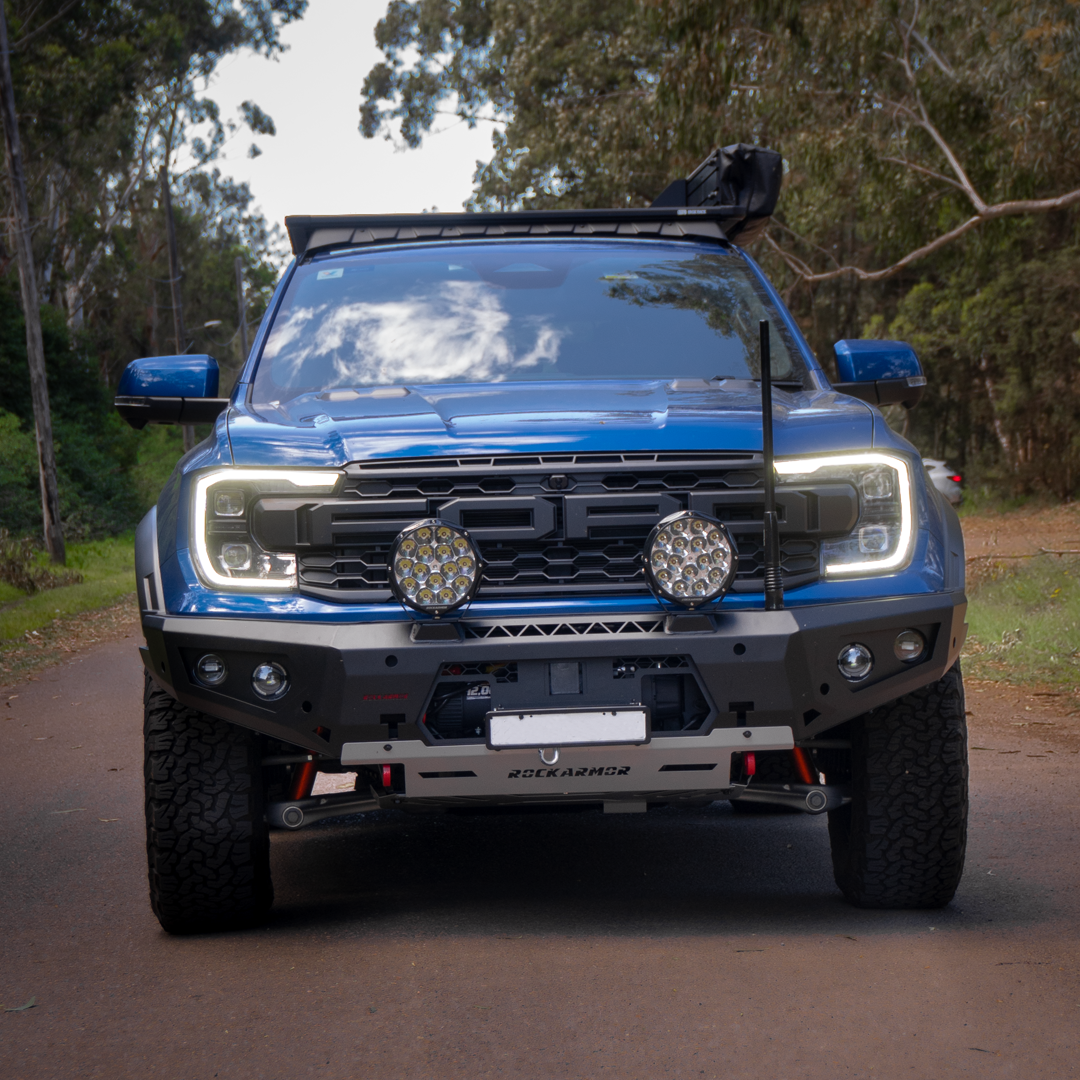 Rockarmor Gt Hoopless Steel Bullbar Combo Package - Ranger Raptor Next Gen 2023 to Current (Full Bar Replacement)