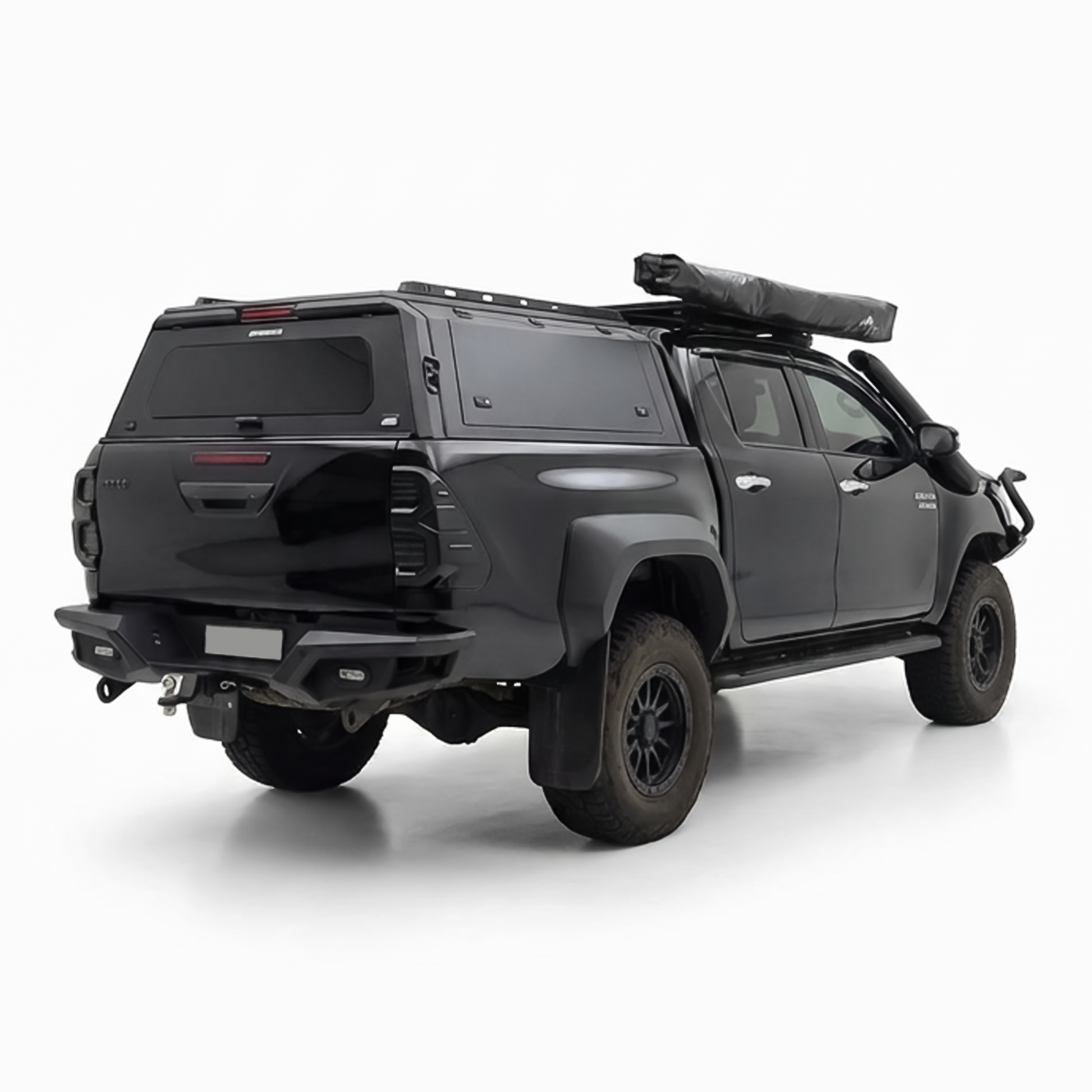 Rockarmor N80 Hilux Aluminium Canopy rear side angle