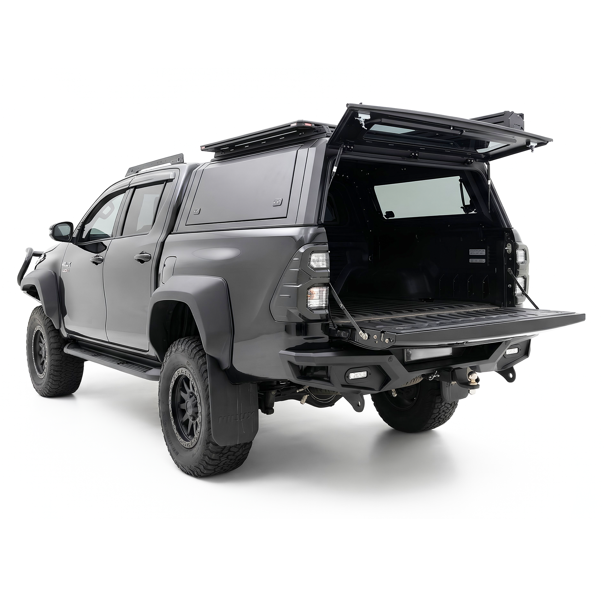 Rockarmor N80 Hilux Canopy tailgate open