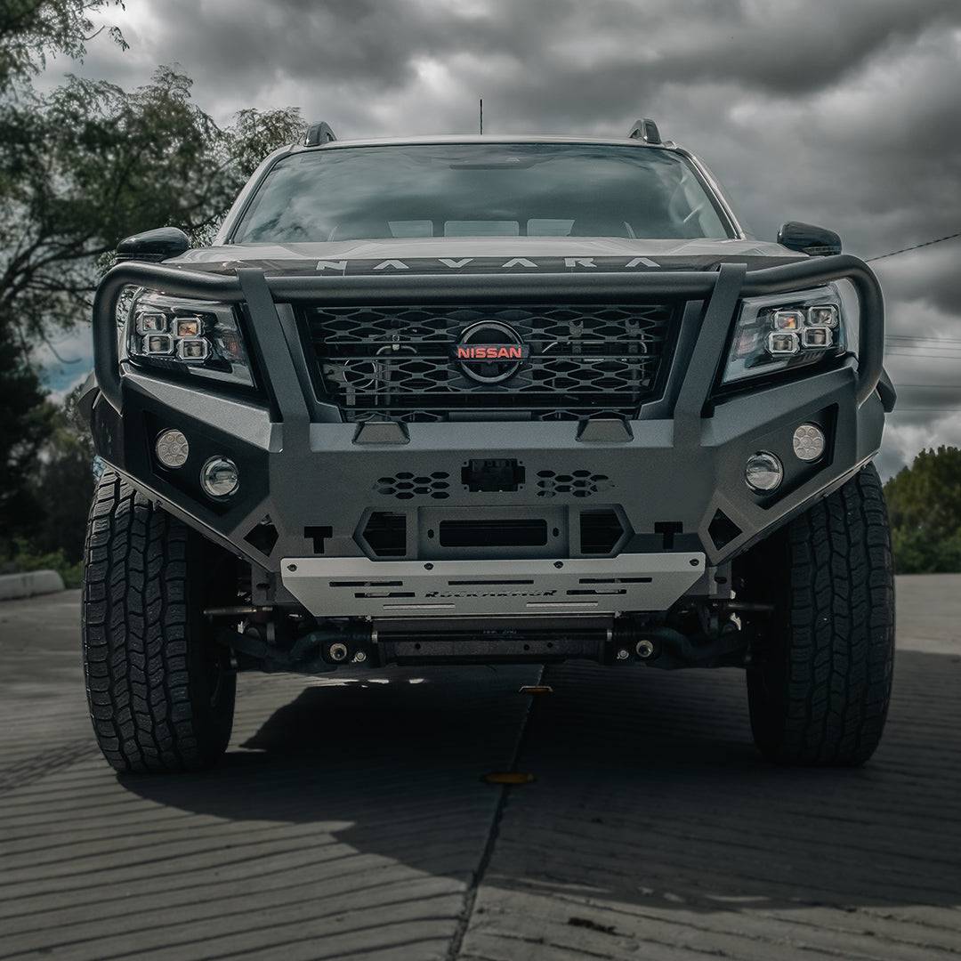 Rockarmor GT Hoop steel bullbar Nissan Navara D23 NP300 - angled view