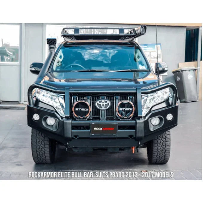 Rockarmor Elite Hoop Steel Bullbar Combo Package - Toyota Prado 150 Series 2018-Current (Full Bar Replacement)