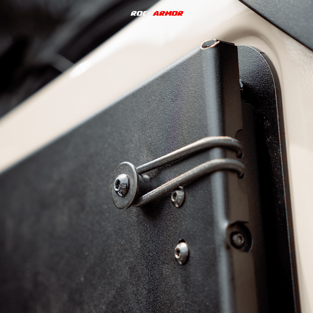 Rockarmor Rear Door Dropdown Table & Pantry — Toyota 70 Series
