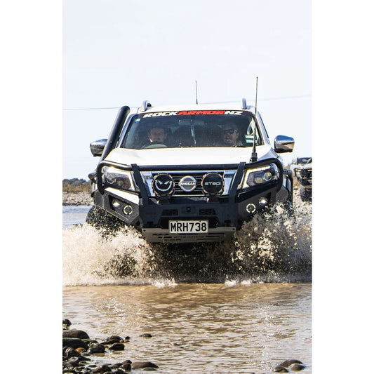 Rockarmor GT Hoop steel bullbar fitted to a Nissan Navara NP300