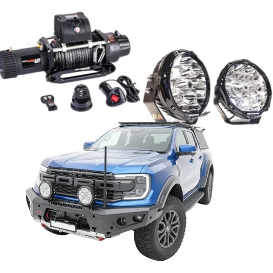 Rockarmor Gt Hoopless Steel Bullbar Combo Package - Ranger Raptor Next Gen 2023 to Current (Full Bar Replacement)