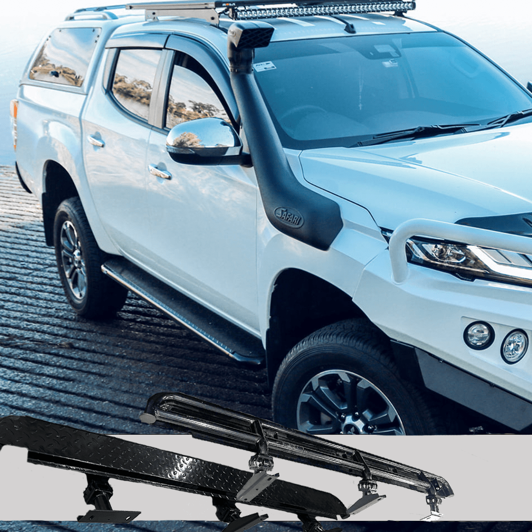 Rockarmor Steel Rockslider Side Steps To Suit Mitsubishi Triton MQ 04/2015 - 10/2018