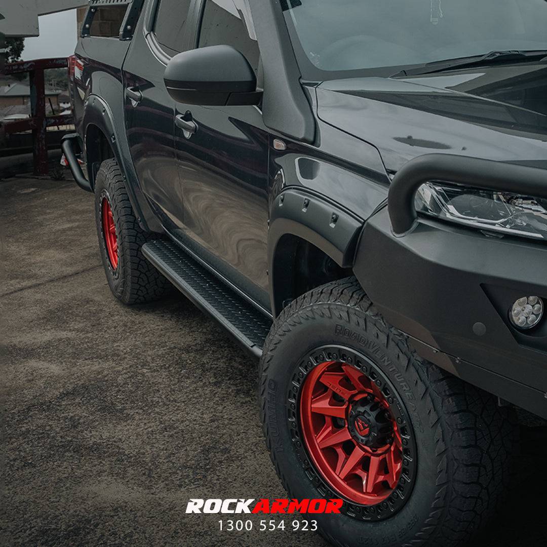Rockarmor Steel Rockslider Side Steps To Suit Mitsubishi Triton MQ 04/2015 - 10/2018