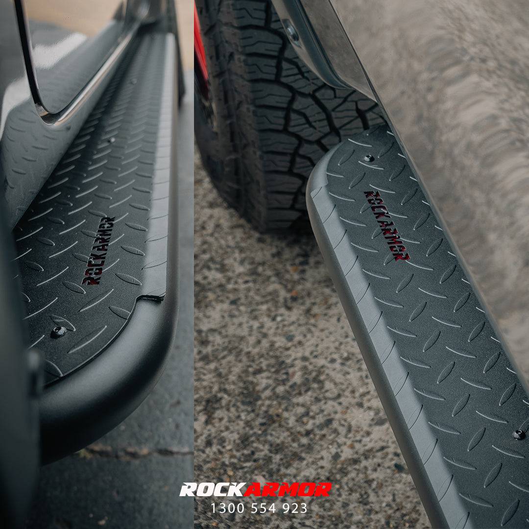 Rockarmor Steel Rockslider Side Steps To Suit Mitsubishi Triton MQ 04/2015 - 10/2018